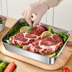 Set of five stainless steel food storage containers with leak-proof lids