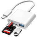 USB C SD Card Reader for Iphone 15-17 Ipad Mac Pro Air with USB a Port Micro SD Memory Card Adapter Camera Card Reader