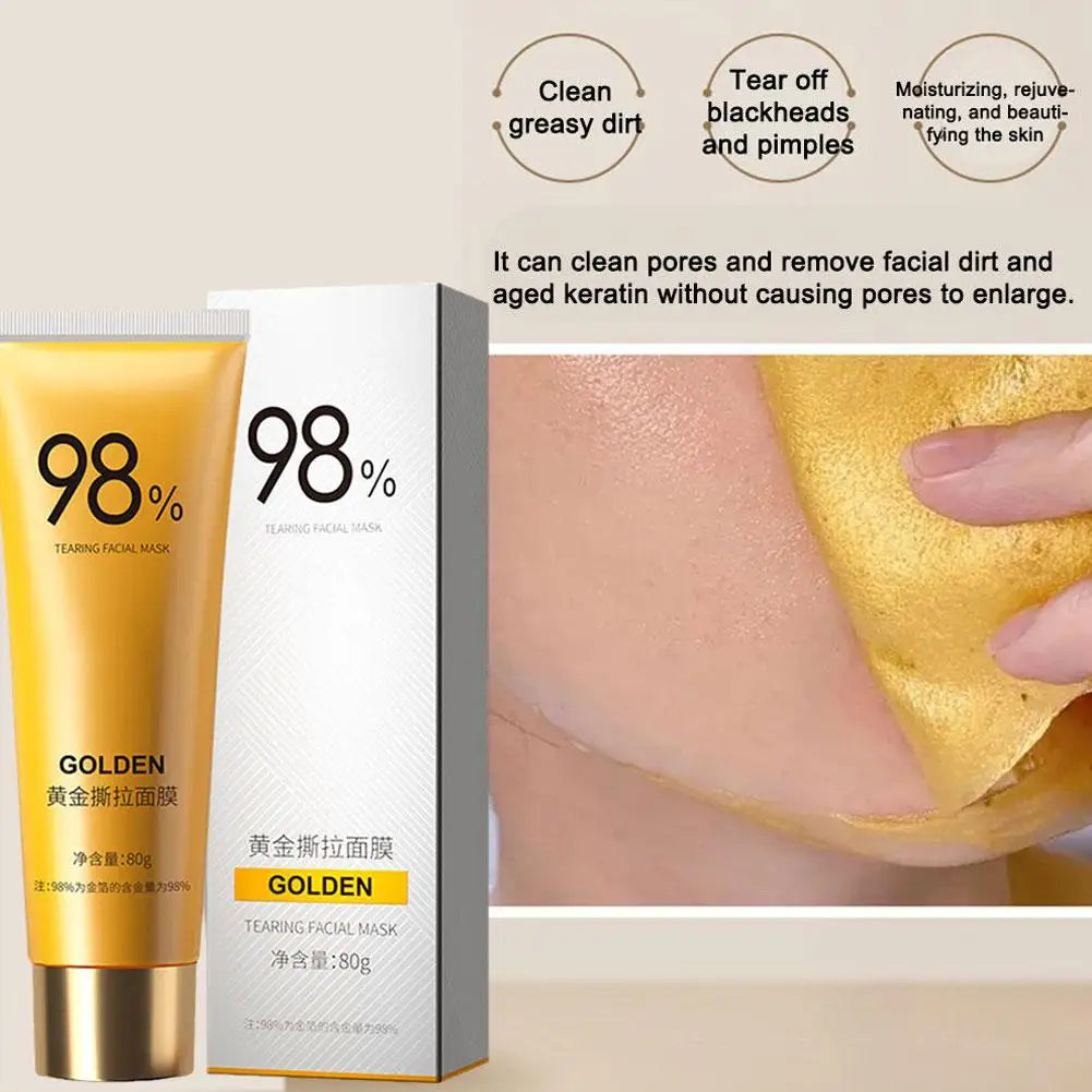 80g gold peel-off facial mask for deep pore cleansing